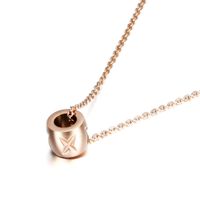 Wholesale Fashion Korean Fashion Titanium Steel Engraved X Necklace Stainless Steel Rose Gold Clavicle Chain Girl Creative Neck Chain Sweater Chain