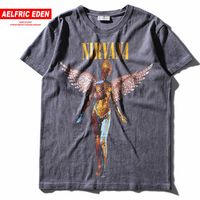 Nirvana T-Shirt Smiley Logo da Uomo in Nero