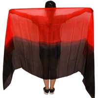 Wholesale 100 Real Silk Belly Dance Veil cm Gradient Color Black Red Hand Dyed Dance Accessories Silk Veils Can Be Customized
