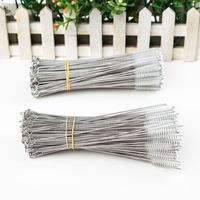 Wholesale 17cm Straw Metal Brush Baby Bottle Nipple Cleaners Stainless Steel Brush Water Glass Brush Drinking Pipe Tube Cleaning Tools E3404