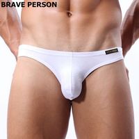 Wholesale Brave Person Underwear Sexy Men Bulge Mens Briefs Penis Pouch Modal Seamless Sexy Mens Under Wear Low Waist Gay Panties Slip