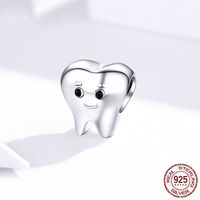 Wholesale Genuine Sterling Silver Lovely Tooth Charm Beads Fit Original Bracelet Pendant Charms For Women Jewellry handmade jewelry China