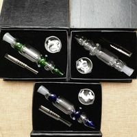 Wholesale 50pcs Blue Green Clear Micro NC Necter Collector mm mm Mini Glass Bongs With Titanium Nail And Retail Box NC10