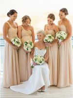 Wholesale Modern Long Bridesmaid Dresses One Shoulder Chiffon A Line Country Wedding Guest Gown Rushed Elegant Cheap Maid Of Honor Dresses Custom