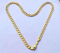 Wholesale Europe Pure K Fine Gold GF Necklace Solid Stamep AU750 quot curb Chain Necklace CaratSolid Birthday Valentine Gift valuable