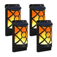 Wholesale 4pack Solar Flame Lights Outdoor Waterproof Flickering Flame Solar Lights Solar Powered Wall Mounted Night Light for Pathway Patio Deck Yard