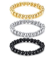 Wholesale N008 best seller fashion gifts stainless steel handmade ball beaded link chain bracelet silver gold black choose