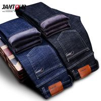 Wholesale High Quality Winter Warm Men s Jeans Thick Stretch Denim Jeans Straight Fit Trousers Male Cotton Pants Men Large Size40 Q190330