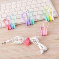 Wholesale 3 Pack Magnet Cute Earphone Cable clips Holder Korean kawaii Cable Winder Accessory Organizer desk Office Desk