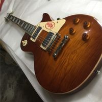 Wholesale Custom R9 VOS Vintage SunBurst Jimmy Page Electric Guitar Tiger Flame Maple Top eletric guitars