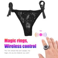 Wholesale Wearable Panty Vibrator Remote Control Wireless Speeds Vibrating Egg Lace Panties Sex Toys For Women Clitoral Stimulator Y19062002