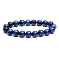 Wholesale 10 MM Natural Blue Tiger s Eye Stone Hand String Semi precious Beads Hand Jewelry Men s Fashion Bracelet