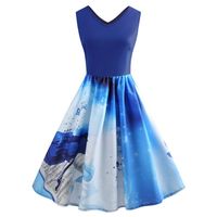 Kleid A line Schaukel Kurzarm Party Sommer Frauen Plus Größe Longuette
