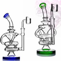 Wholesale Glass Bong Dab Rig Recycler Oil Rigs awesome triple cyclone inline arm heady bongs gear perc water pipes banger pipe