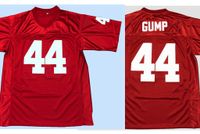 Forrest Gump #44 Football Jersey Stitched Tom Hanks Movie Mens Throwback Red