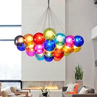 Wholesale Creative Blown Glass Chandelier Light Clear Colorful Glass Sconces G4 LED Pendant Hanging Lamp Living Room Kids Room Droplights