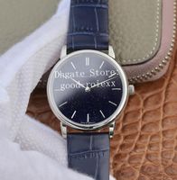 Wholesale 3 Colour Unisex mm Watches Men Saxonia Blue Black White Dial Automatic Eta Cal Watch Men s Leather Band Dress Wristwatches
