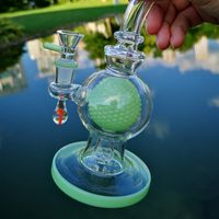 Wholesale 8 Inch Thick Glass Bong Showerhead Perc Glass Water Pipes Ball Shape Oil Dab Rigs mm Female Joint Water Pipes With Bowl