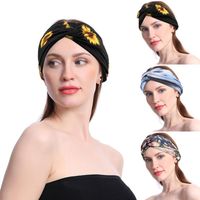 Wholesale Women Headbands Boho Floral Style Elastic Hair Band Fashion Sunflower Criss Cross Head Wrap Cute Hair Accessories