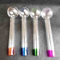 Wholesale Colorful Glass Oil Burner Pipe pyrex Curved Glass Bong Water Pipes with Different Balancer Dot Feet Types For Bubblers Hookahs Bongs