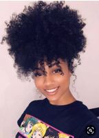 Cordon De Serrage Bouclés Doux Cheveux Naturels Queue De Cheval Grand Long Bouffée Cheveux Afro Brazilian Queue De Cheval Teint 4colors 160g Libre