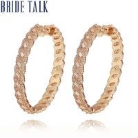 Wholesale Bride Talk Charming Attractive Hoop Earring For Night Bar Party Women Circle Earrings Full Zircon Crystal Fashion Jewelry