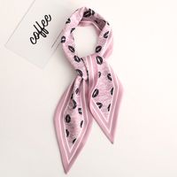 Wholesale New Skinny Scarf pink lip Print Women Silk Scarf Small Handle Bag Ribbons Female Head Scarves Wrap For Lady Elegant