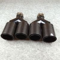 Wholesale Y Style Outlet mm Car Glossy Carbon Fiber Exhaust Muffler Pipe Tailtip Tips For BMW Double Black Stainless Steel End Pipes