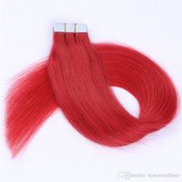 Wholesale 120g g piece inch Glue Skin Weft PU Tape in Human Hair Extensions Color purple Red