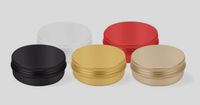 Wholesale aluminum jar container ml g oz gold black red pink white color Round Tin metal Aluminium cosmetic jar cans with with screw lid cap