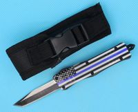 Wholesale Factory price Blue Flag Inch Mini Auto Tactical Knife C Single Edge Tanto Fine Blade Pocket Knives EDC Tools