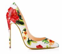 Wholesale Large Size Zapatos Mujer Bridal Shoes Floral Sexy High Heels Pumps Women Pointed Toe Thin Heels Ladies Shoes So Kate