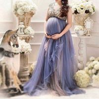 Wholesale Lavender Plus Size Maternity Formal Prom Party Dresses Custom Made Beaded Cap Sleeve Pregnant Special Occasion Gowns