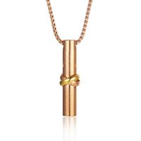 Wholesale Rose Gold Cylinder Cremation Jewelry Together Forever Memorial Ashes Keepsake Stainless Steel Bar Urn Pendant Necklaces for Women Men