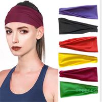 Wholesale Solid Wide Headwrap Women men Yoga Sports Sweat Hairband Elastic Hair Wrap Turban Headband Hairwraps Cycling Scarf Hair Accessories LY420