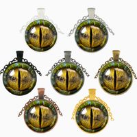Wholesale Three dimensional D dragon eye Necklace Pendant colorful eye pendant Glass Cabochon Dome Necklaces jewelry