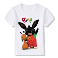 Wholesale Cartoon Rabbit Bunny Design Children s Funny T Shirts Boys Girls Cute Tops Tees Kids Summer Casual Clothes For Baby
