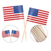 Wholesale 100pcs American Toothpicks Flag Cupcake Toppers UK Toothpick Flag Baking Cake Decor Drink Beer Stick Party Decoration Supplies DBC DH1214