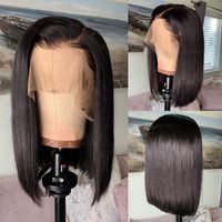 Wholesale 13x4 Lace Front Human Hair Wigs Short Bob Wigs Brazilian Remy Hair For Black Woman Pre Plucked Bleached