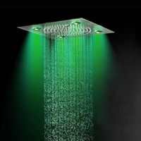 Wholesale Water Temperature Light Shower Rainfall Showerheads Spa Bathroom Showers Stainless Steel Ceiling Mounted Massage Head