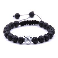 Wholesale Owl Bracelet Lava Rock Beads Charms Bracelets Women s Essential Oil Diffuser Natural stone Beaded Bangle For Men s Chakra Crafts Jewelry
