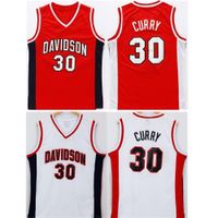 Wholesale NCAA Davidson Wildcats Basketball Jersey Red Stitched Stephen Curry College Jersey Men Color Team Embroidery For Sport Fans