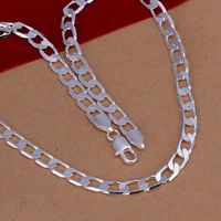 Wholesale Fine Sterling Silver Necklace XMAS New Silver MM inch quot Inch Curb Chain Necklace For Women Men Fashion Jewelry Link Italy
