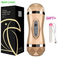 Wholesale Realistic Deep Throat Vibrator Male Masturbator for man Artificial vagina real pussy Oral adult Sex Toys for Men sex virgin toy MX191224