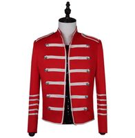 Wholesale Spike personality blazer men suits designs jacket mens stage red singers clothes dance star style dress punk rock masculino homme