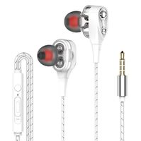 Wholesale Dual Drive Stereo Wired Earphone In ear Headset Earbuds Bass Earphones For IPhone Samsung mm Sport Gaming Headset With Mic Retail
