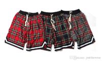 Wholesale Men s Pants Mens Retro Plaid Scottish Pattern Shorts High Street Hip Hop Casual Loose Short Male Elastic Waist Zipper Beach