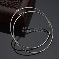 Wholesale 100MM Super Big Circles Hoop Earring for Women Classic Ear Jewelry Simple Hypoallergenic Round Coil Stainless Steel L Punk Female Bijoux