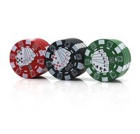 Wholesale The latest X26mm new poker chip style cigarette smoking machine is sent randomly Three layer manual plastic grinder