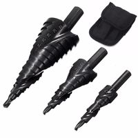 Wholesale New Black HSS Cobalt Step Drill Bit Nitrogen High Speed Steel Spiral For Metal Cone Triangle Shank Hole Cutter Plated Step Drill